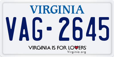 VA license plate VAG2645