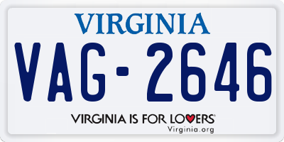 VA license plate VAG2646