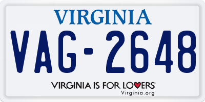 VA license plate VAG2648