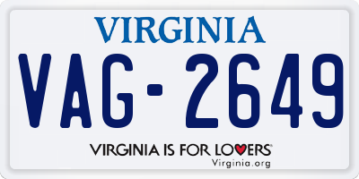 VA license plate VAG2649