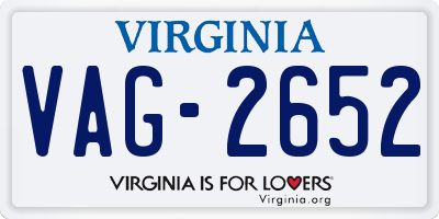 VA license plate VAG2652