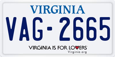 VA license plate VAG2665