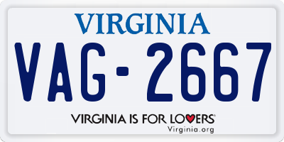 VA license plate VAG2667