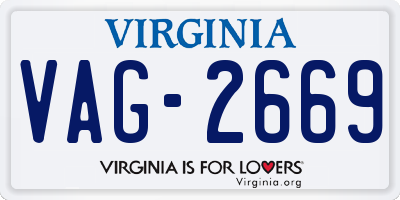 VA license plate VAG2669