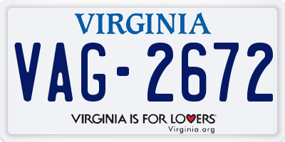 VA license plate VAG2672