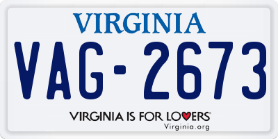 VA license plate VAG2673