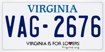 VA license plate VAG2676