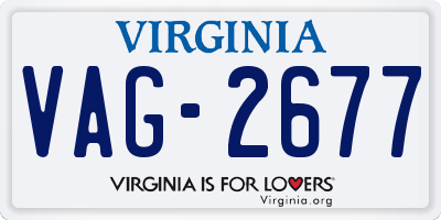 VA license plate VAG2677