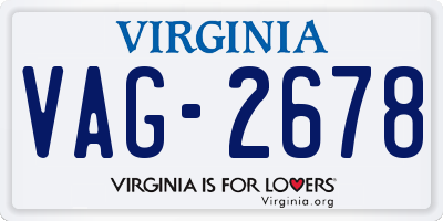 VA license plate VAG2678