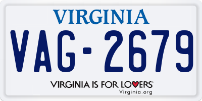 VA license plate VAG2679