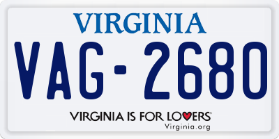 VA license plate VAG2680