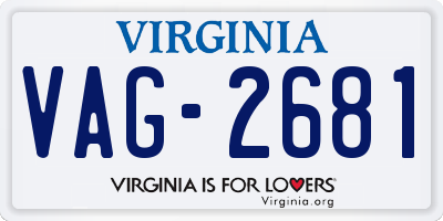 VA license plate VAG2681