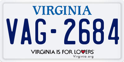 VA license plate VAG2684