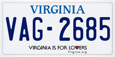 VA license plate VAG2685