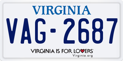 VA license plate VAG2687