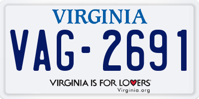 VA license plate VAG2691
