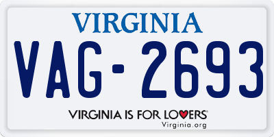 VA license plate VAG2693