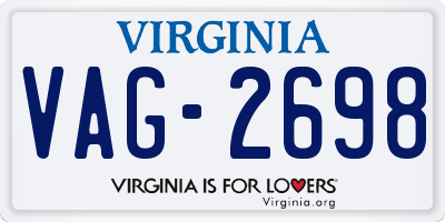 VA license plate VAG2698