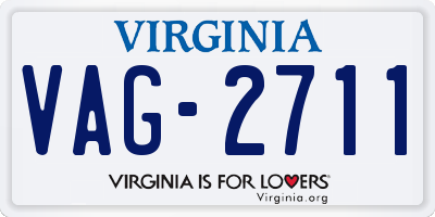 VA license plate VAG2711