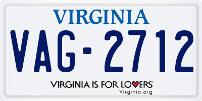 VA license plate VAG2712