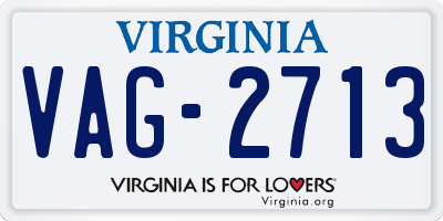 VA license plate VAG2713