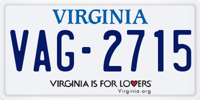 VA license plate VAG2715