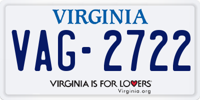 VA license plate VAG2722