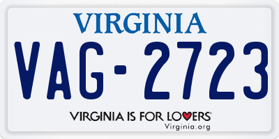 VA license plate VAG2723