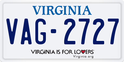 VA license plate VAG2727
