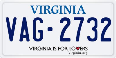 VA license plate VAG2732