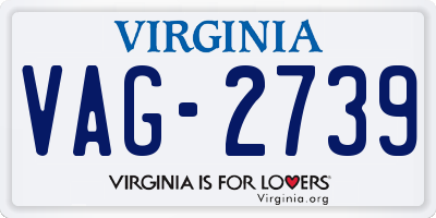 VA license plate VAG2739