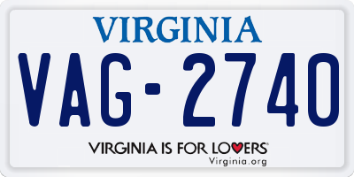 VA license plate VAG2740