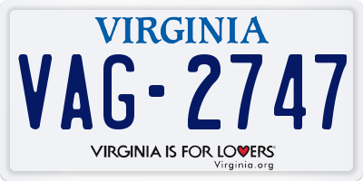 VA license plate VAG2747
