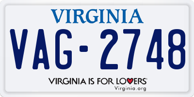 VA license plate VAG2748