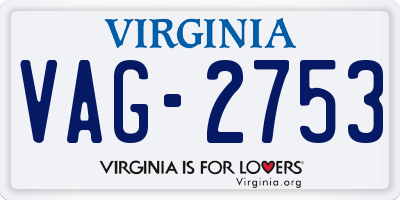 VA license plate VAG2753