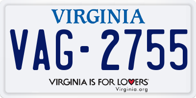 VA license plate VAG2755