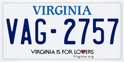 VA license plate VAG2757