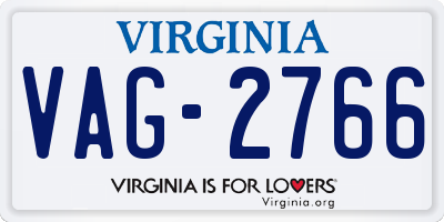 VA license plate VAG2766
