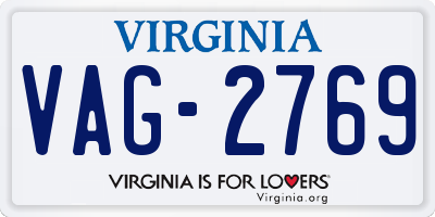 VA license plate VAG2769