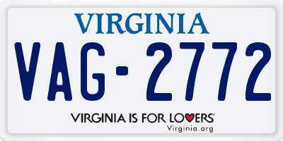 VA license plate VAG2772