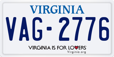 VA license plate VAG2776