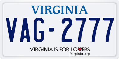 VA license plate VAG2777