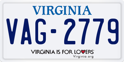 VA license plate VAG2779