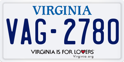 VA license plate VAG2780