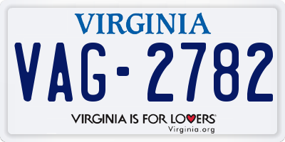 VA license plate VAG2782