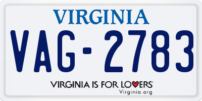 VA license plate VAG2783