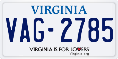 VA license plate VAG2785