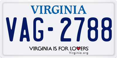VA license plate VAG2788