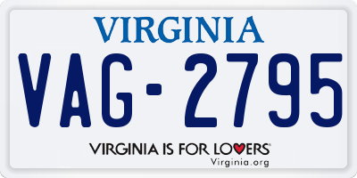 VA license plate VAG2795