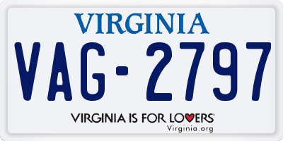 VA license plate VAG2797